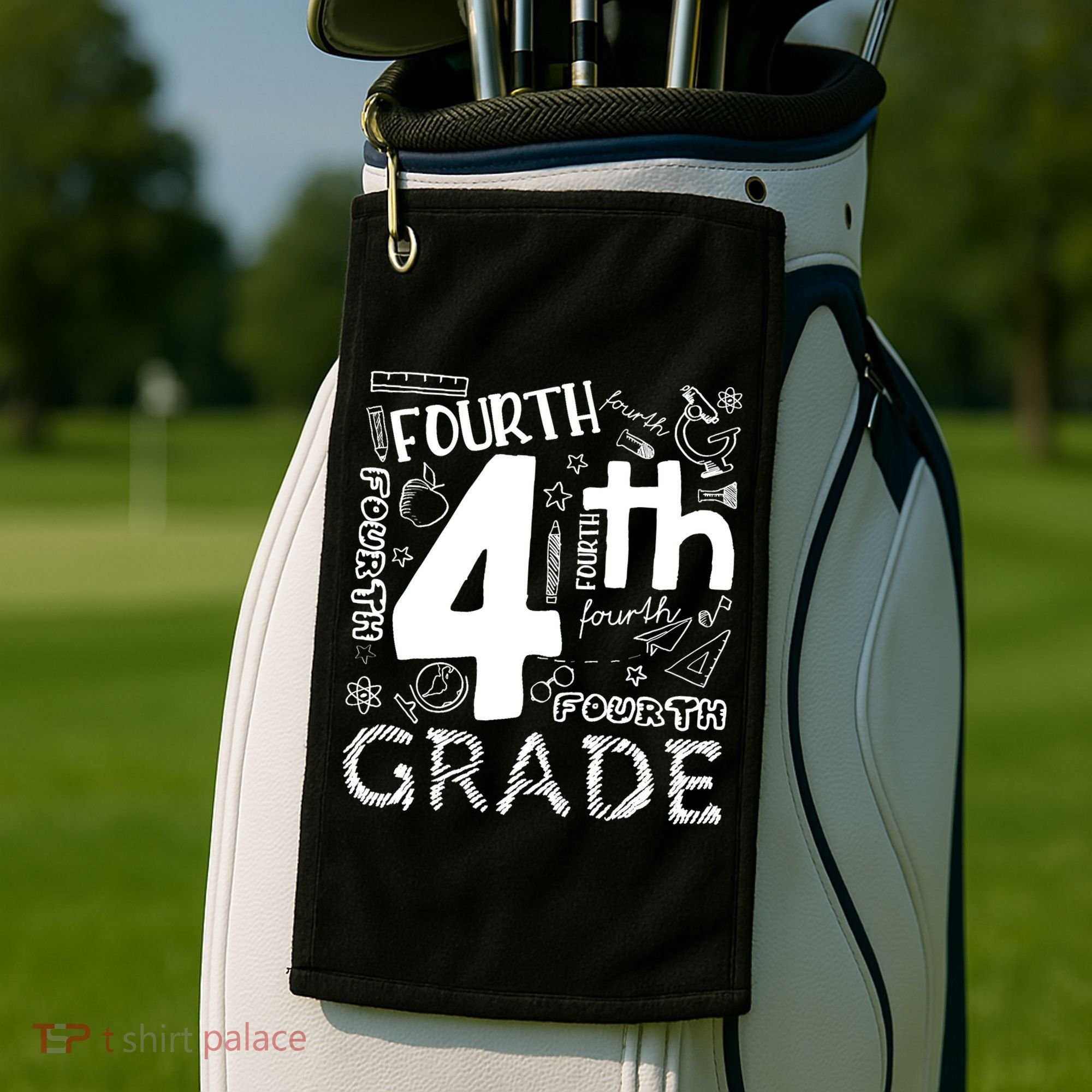Hello 4th Grade Teacher Boy and Team Fourth Grade Girl Golf Towel