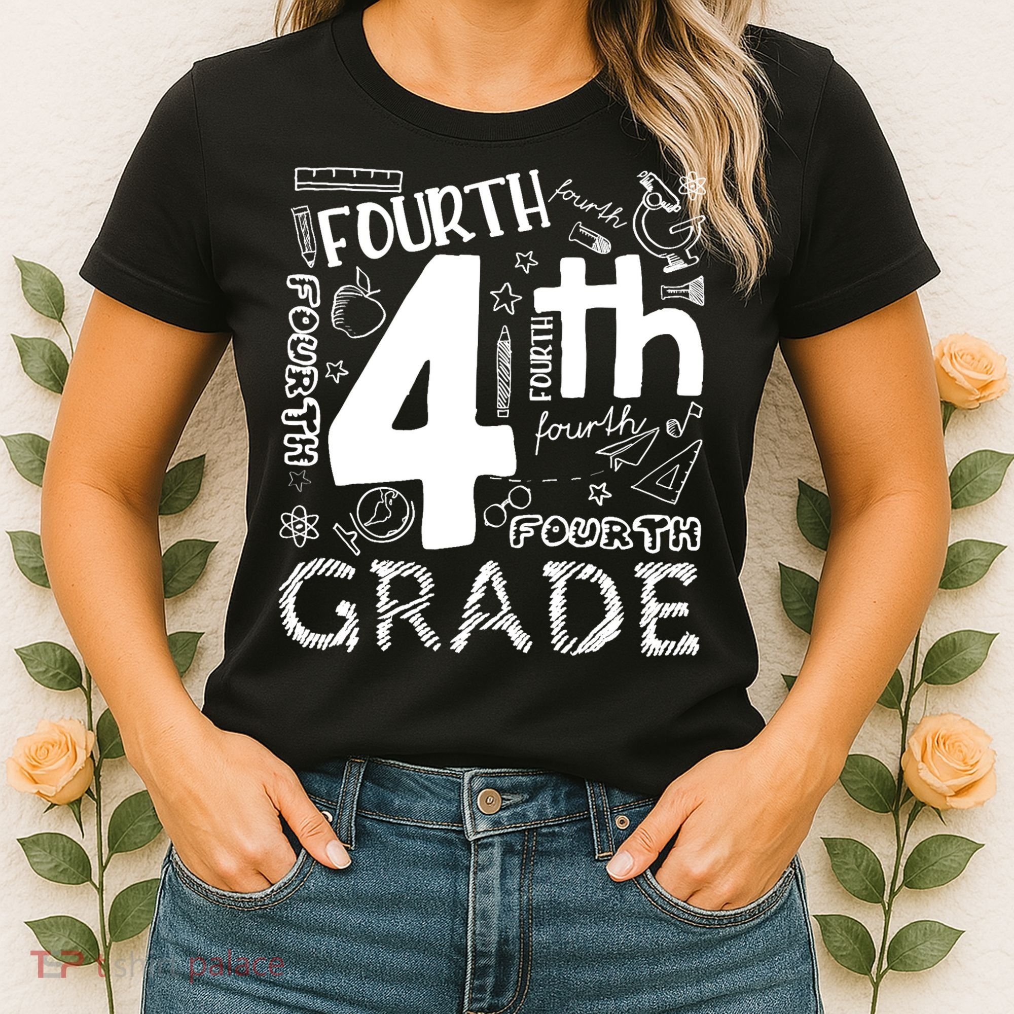 Hello 4th Grade Teacher Boy and Team Fourth Grade Girl Women's T-Shirt