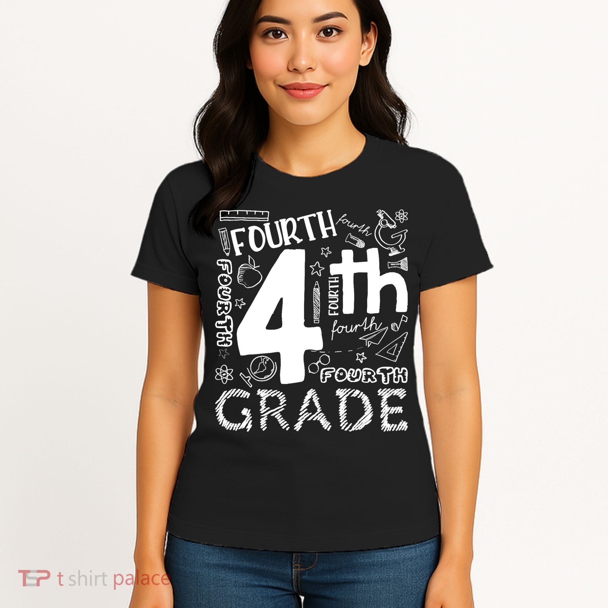 Hello 4th Grade Teacher Boy and Team Fourth Grade Girl Women's T-Shirt