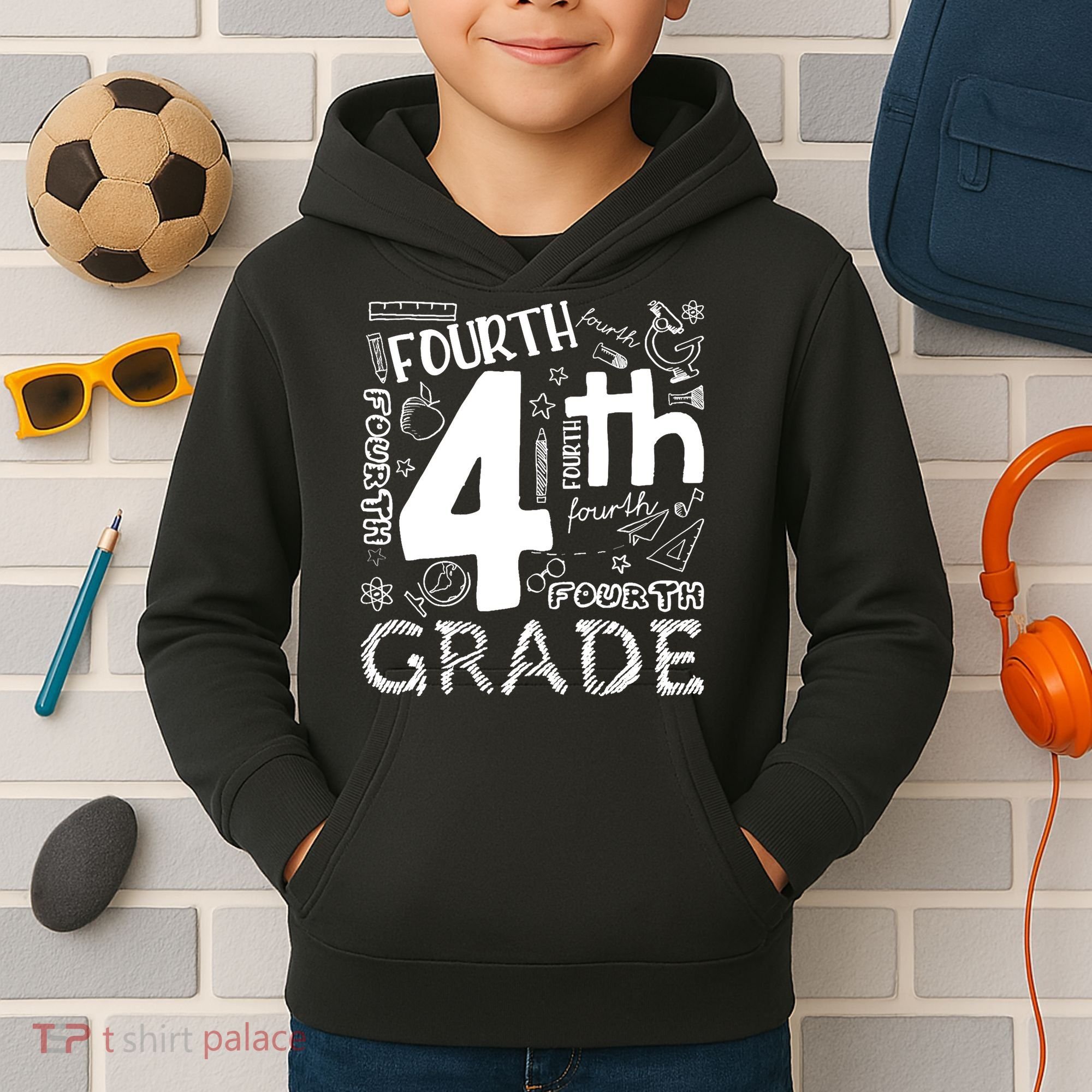 Hello 4th Grade Teacher Boy and Team Fourth Grade Girl Kids Hoodie