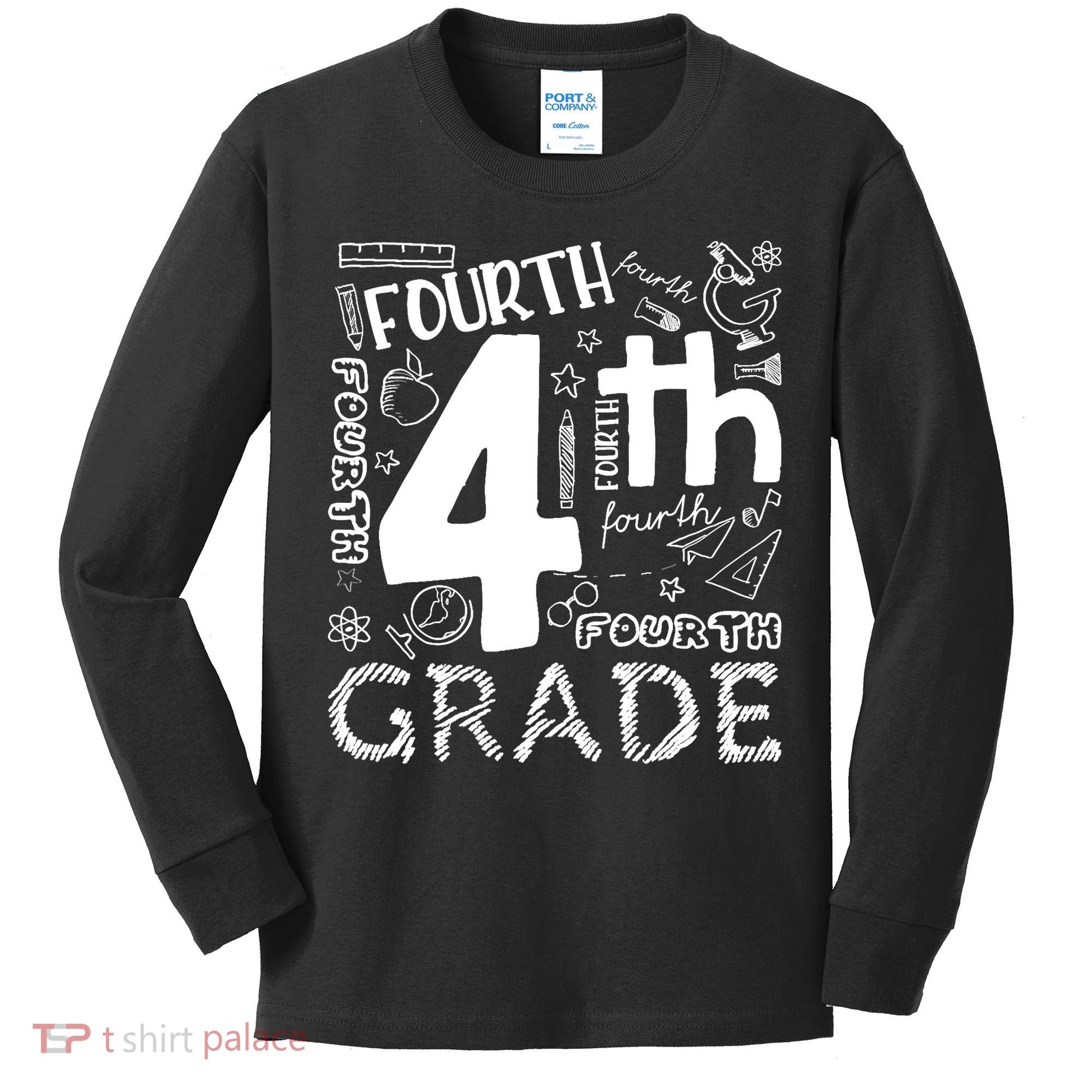 Hello 4th Grade Teacher Boy and Team Fourth Grade Girl Kids Long Sleeve Shirt