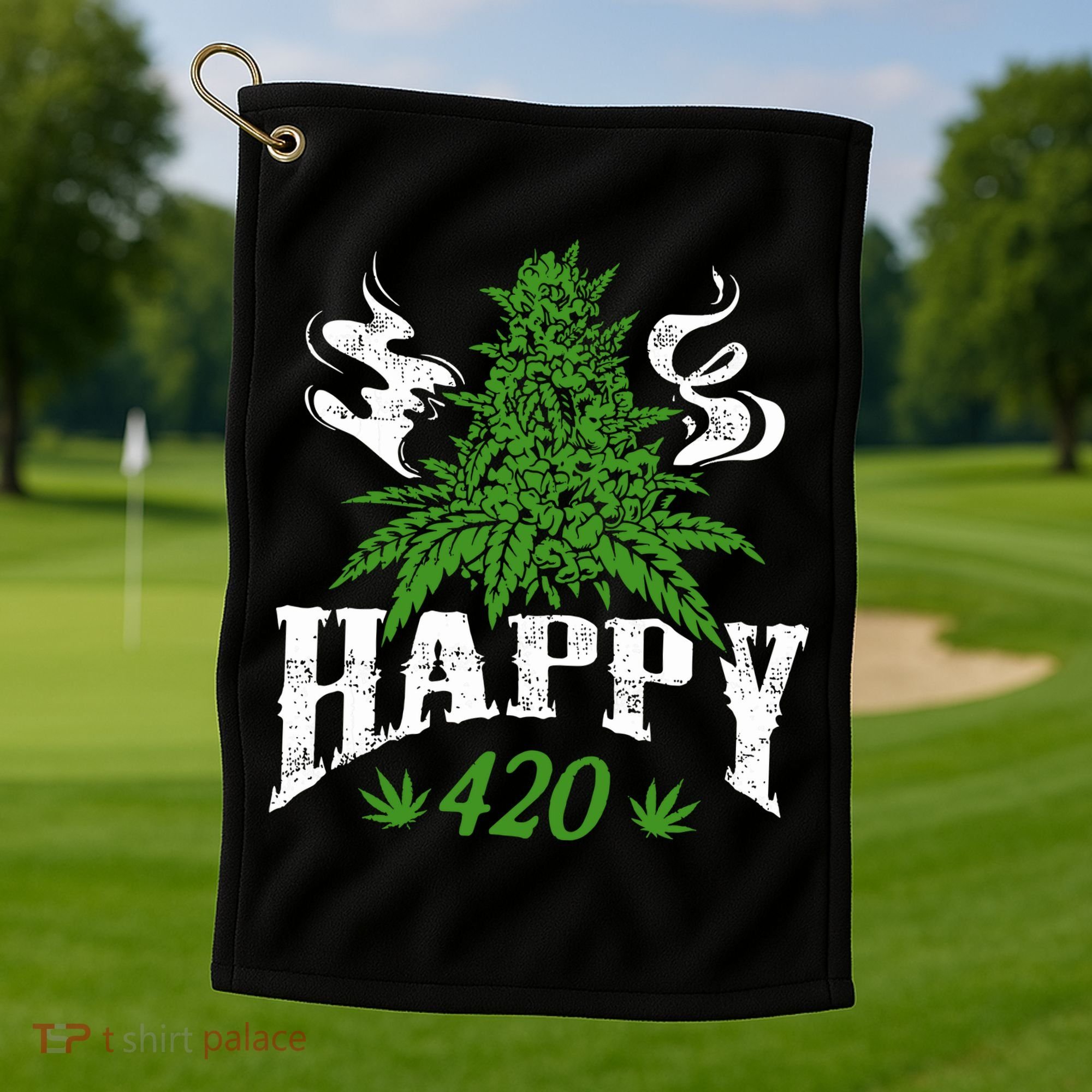 Happy 420 Marijuana Merch To Celebrate Weed Day On 420 Golf Towel