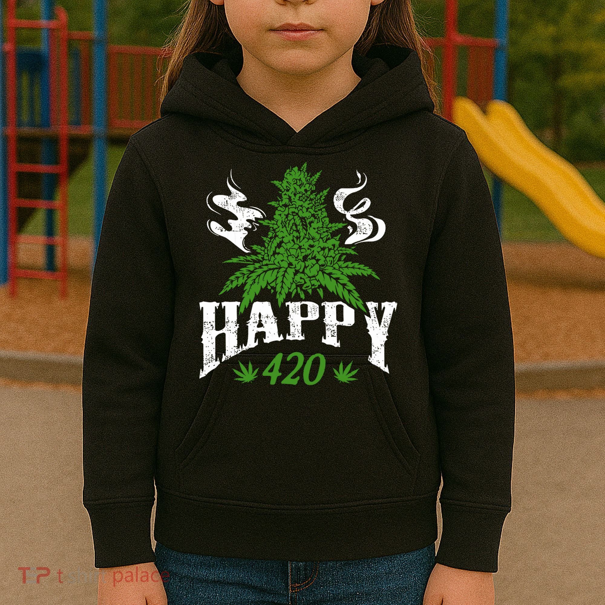 Happy 420 Marijuana Merch To Celebrate Weed Day On 420 Kids Hoodie