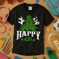Happy 420 Marijuana Merch To Celebrate Weed Day On 420 Kids T-Shirt thumb 3