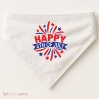 Happy 4th Of July America Celebration USA-Made Doggie Bandana thumb 0
