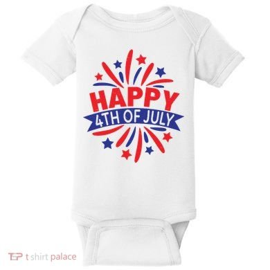 Happy 4th Of July America Celebration Baby Bodysuit