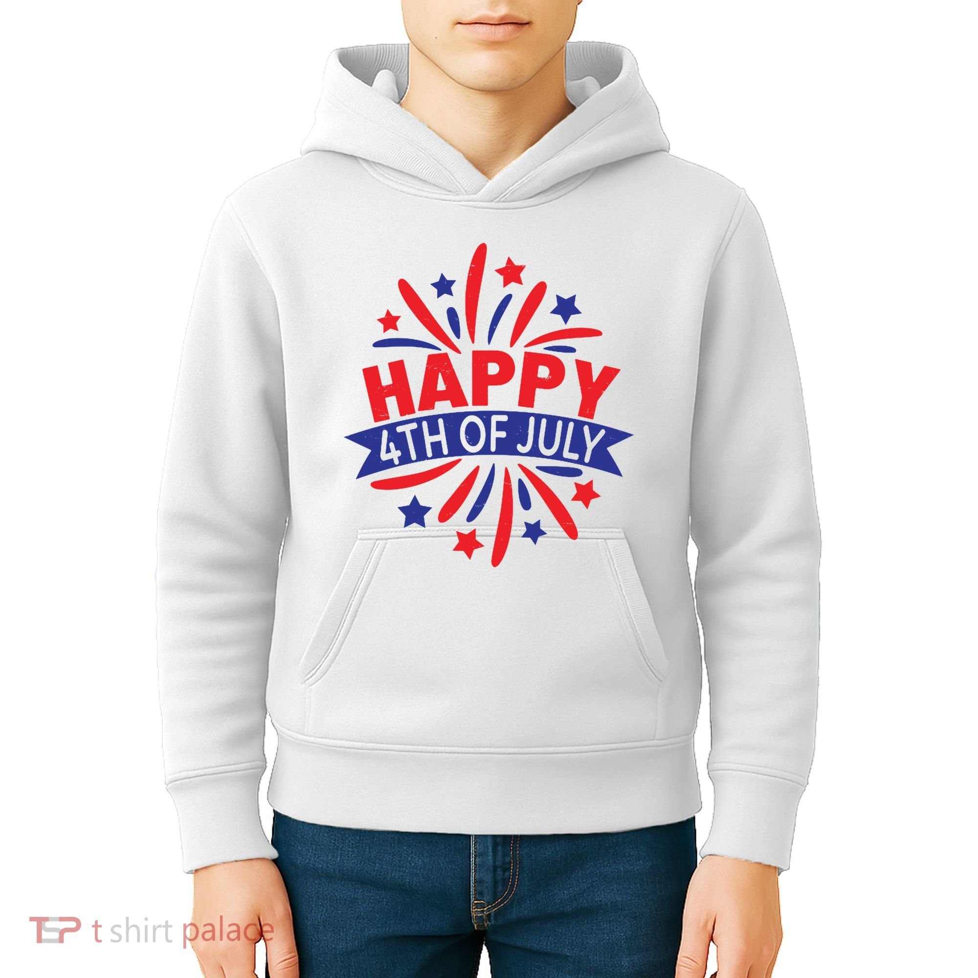 Happy 4th Of July America Celebration Kids Hoodie