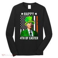 Happy 4th Of Easter Joe Biden St Patricks Day Leprechaun Hat  Long Sleeve Shirt thumb 0