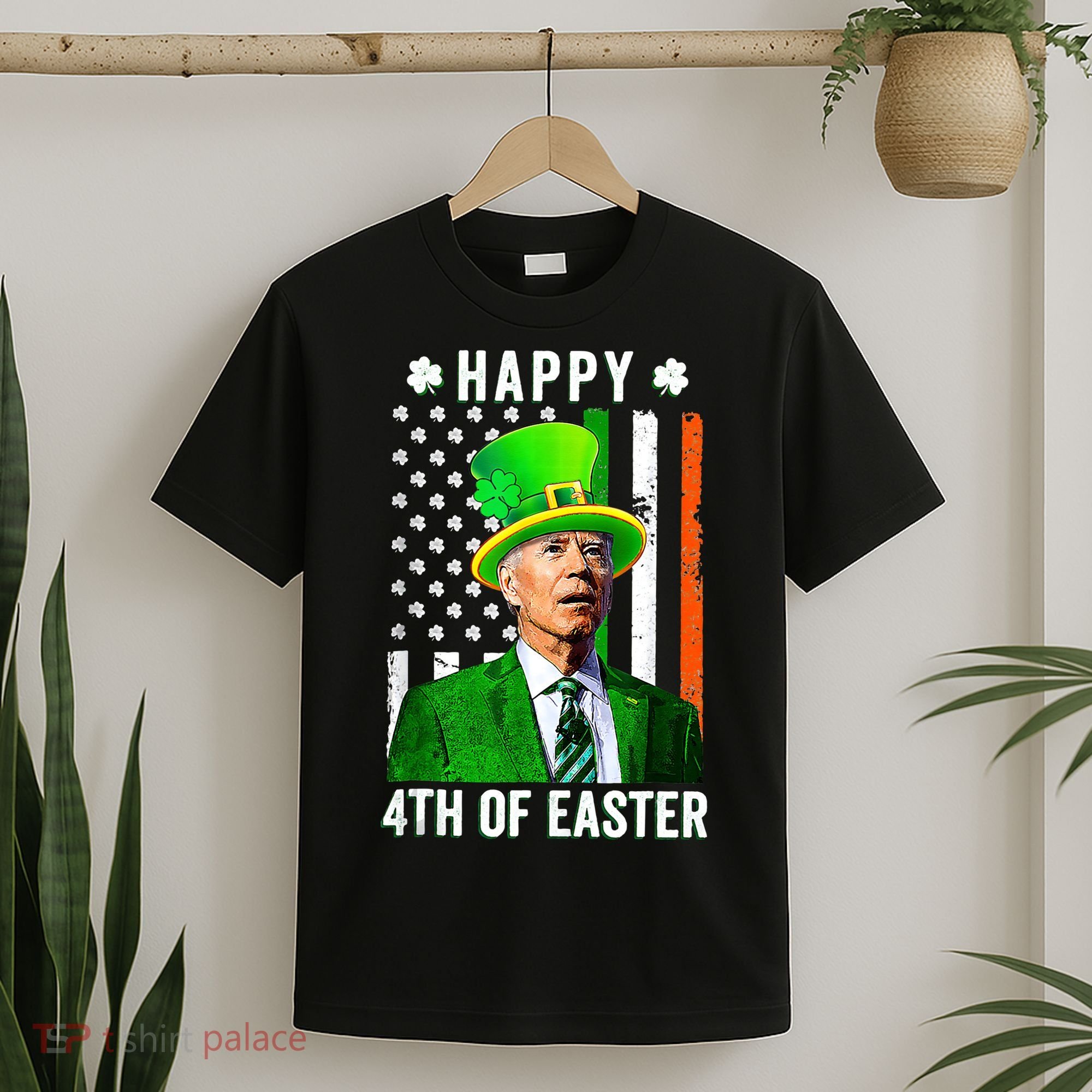 Happy 4th Of Easter Joe Biden St Patricks Day Leprechaun Hat  T-Shirt