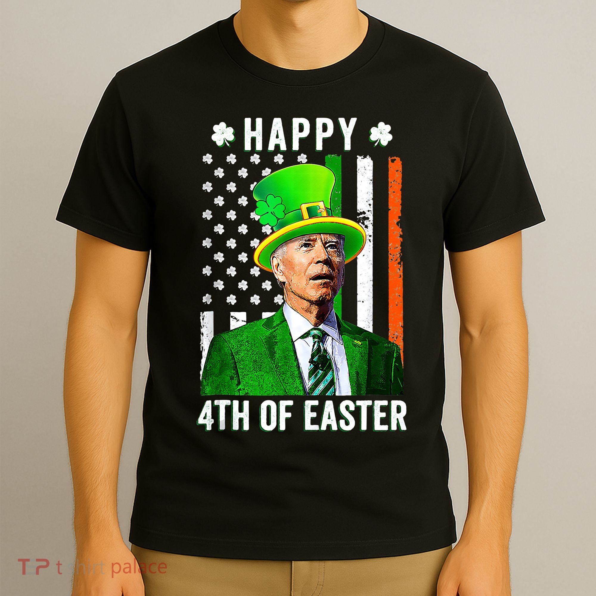Happy 4th Of Easter Joe Biden St Patricks Day Leprechaun Hat  T-Shirt
