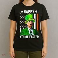 Happy 4th Of Easter Joe Biden St Patricks Day Leprechaun Hat  T-Shirt thumb 4