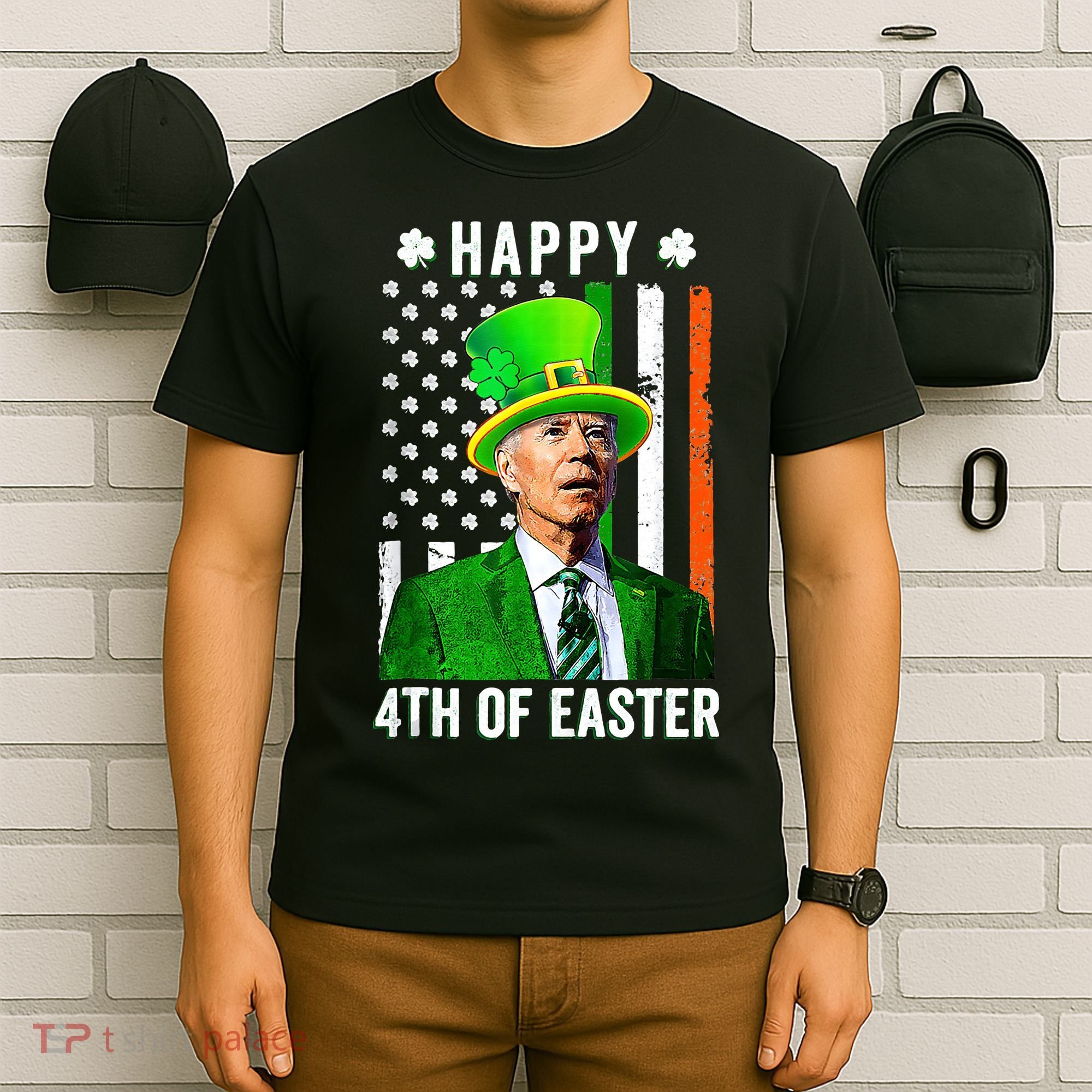 Happy 4th Of Easter Joe Biden St Patricks Day Leprechaun Hat  T-Shirt
