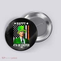 Happy 4th Of Easter Joe Biden St Patricks Day Leprechaun Hat  Button thumb 0