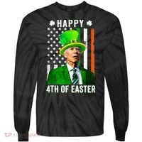 Happy 4th Of Easter Joe Biden St Patricks Day Leprechaun Hat  Tie-Dye Long Sleeve Shirt thumb 0