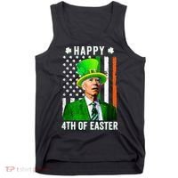 Happy 4th Of Easter Joe Biden St Patricks Day Leprechaun Hat  Tank Top thumb 0