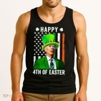 Happy 4th Of Easter Joe Biden St Patricks Day Leprechaun Hat  Tank Top thumb 3