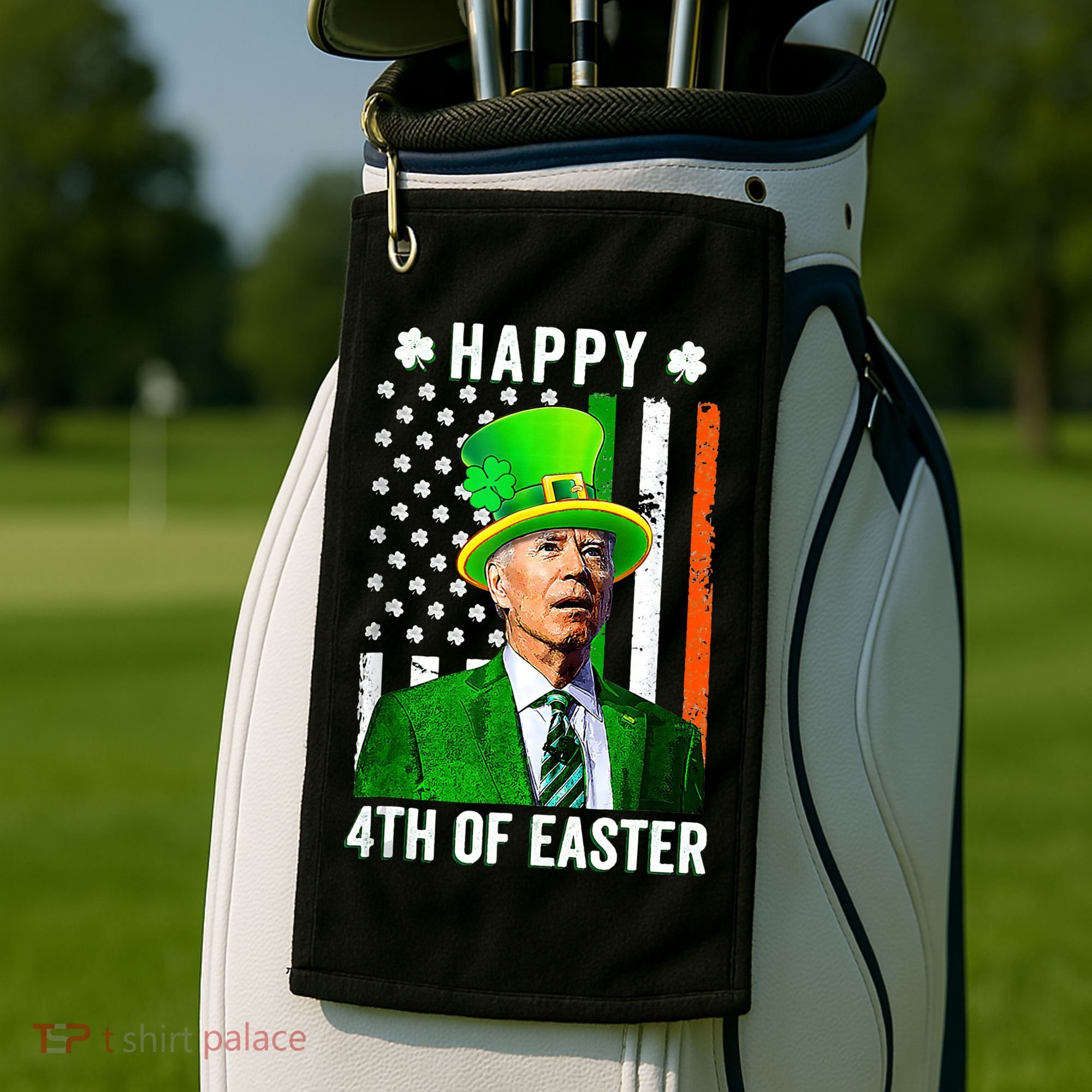 Happy 4th Of Easter Joe Biden St Patricks Day Leprechaun Hat  Golf Towel