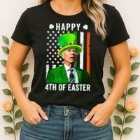 Happy 4th Of Easter Joe Biden St Patricks Day Leprechaun Hat  Women's T-Shirt thumb 2