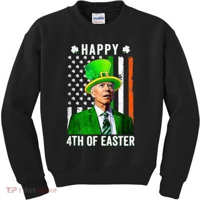 Happy 4th Of Easter Joe Biden St Patricks Day Leprechaun Hat  Kids Sweatshirt