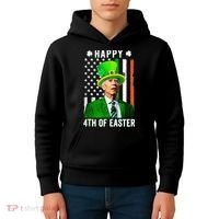 Happy 4th Of Easter Joe Biden St Patricks Day Leprechaun Hat  Kids Hoodie thumb 4