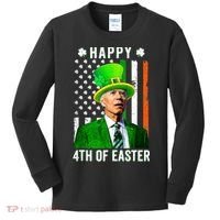 Happy 4th Of Easter Joe Biden St Patricks Day Leprechaun Hat  Kids Long Sleeve Shirt thumb 0