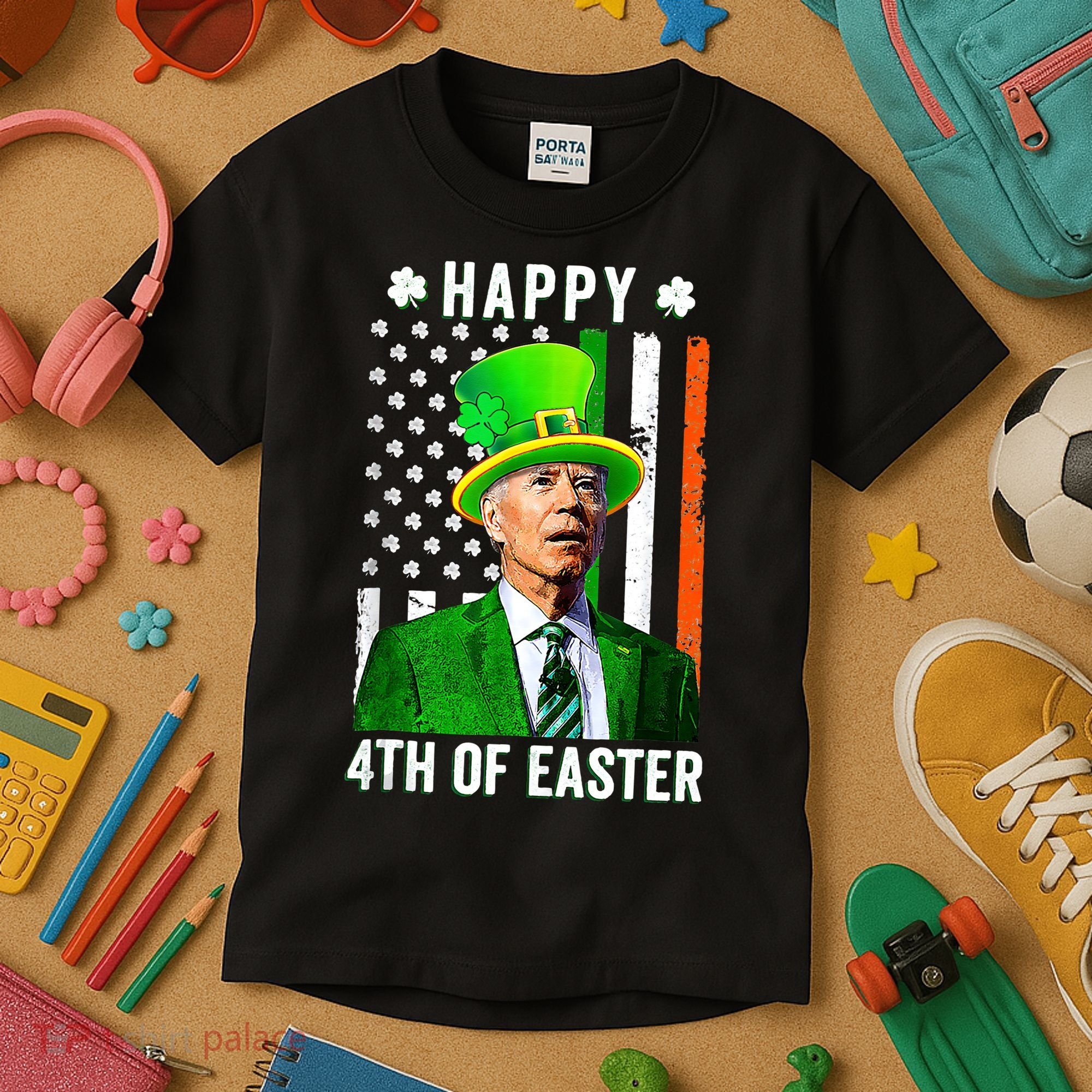 Happy 4th Of Easter Joe Biden St Patricks Day Leprechaun Hat  Kids T-Shirt