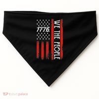 Happy 4th Of July 1776 American Flag USA-Made Doggie Bandana thumb 0