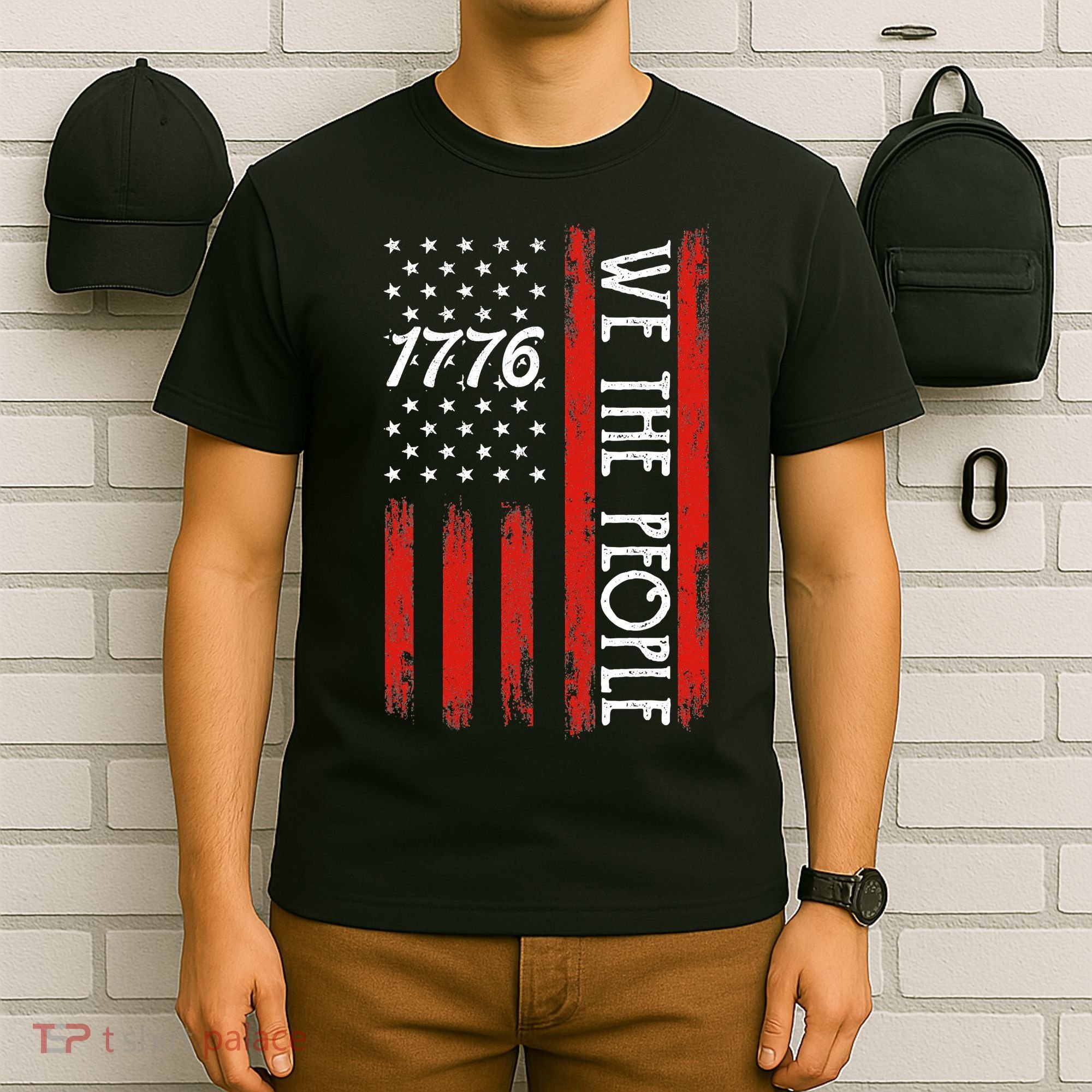 Happy 4th Of July 1776 American Flag T-Shirt