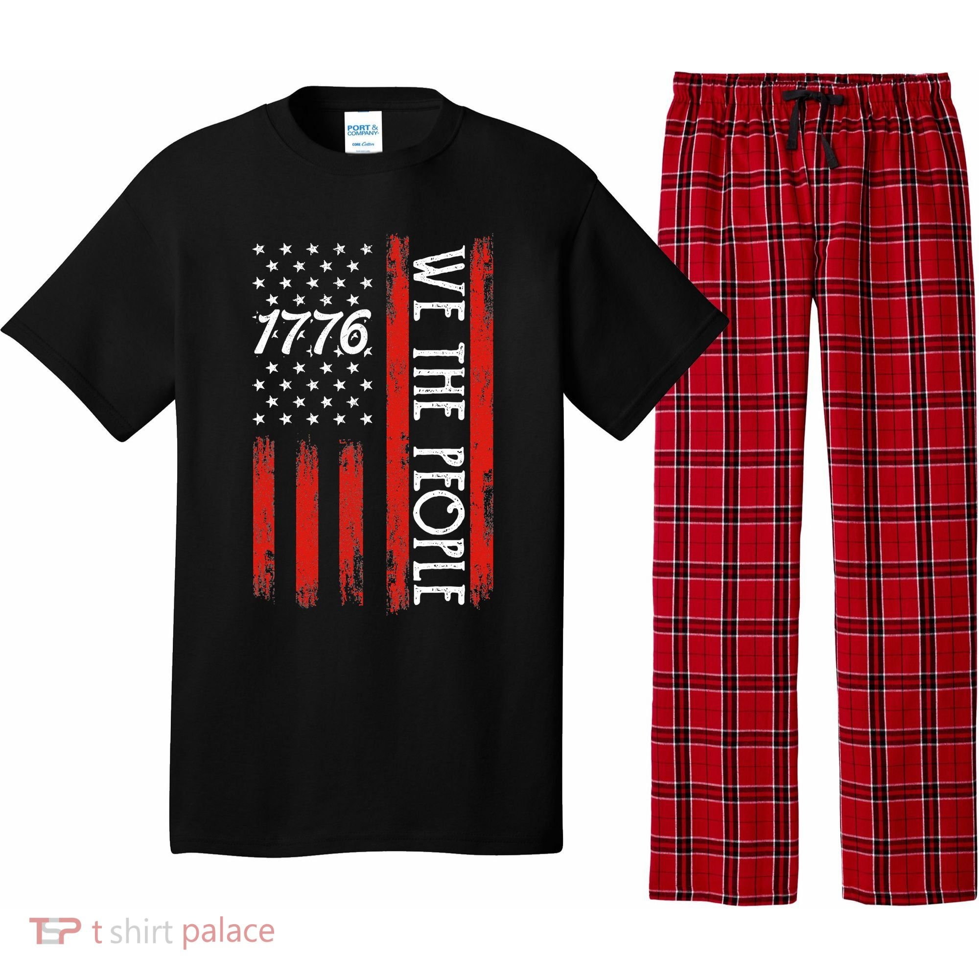 Happy 4th Of July 1776 American Flag Pajama Set