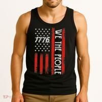 Happy 4th Of July 1776 American Flag Tank Top thumb 3