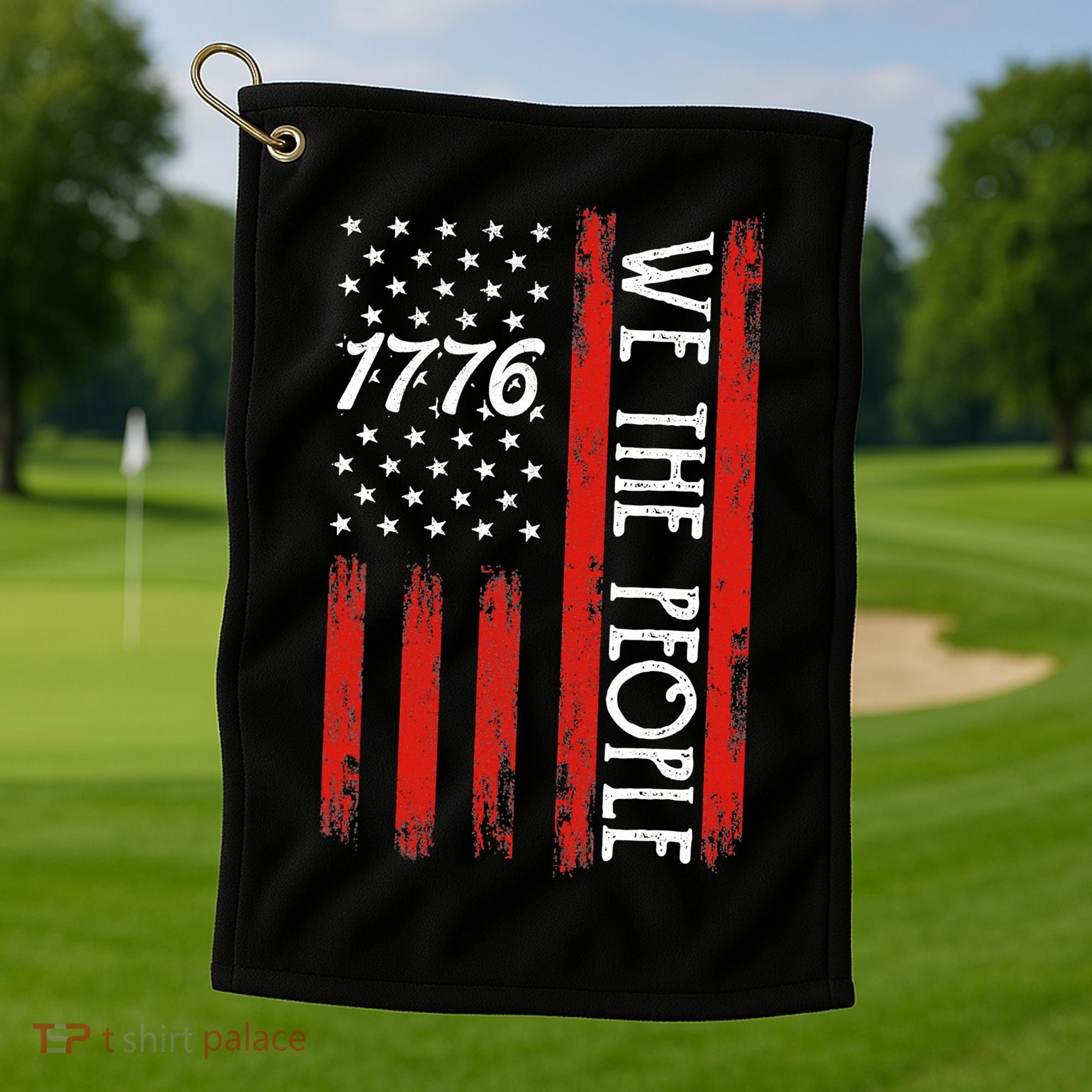 Happy 4th Of July 1776 American Flag Golf Towel