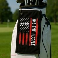 Happy 4th Of July 1776 American Flag Golf Towel thumb 2