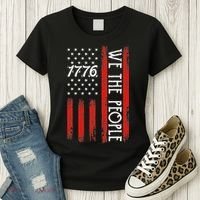 Happy 4th Of July 1776 American Flag Women's T-Shirt thumb 3