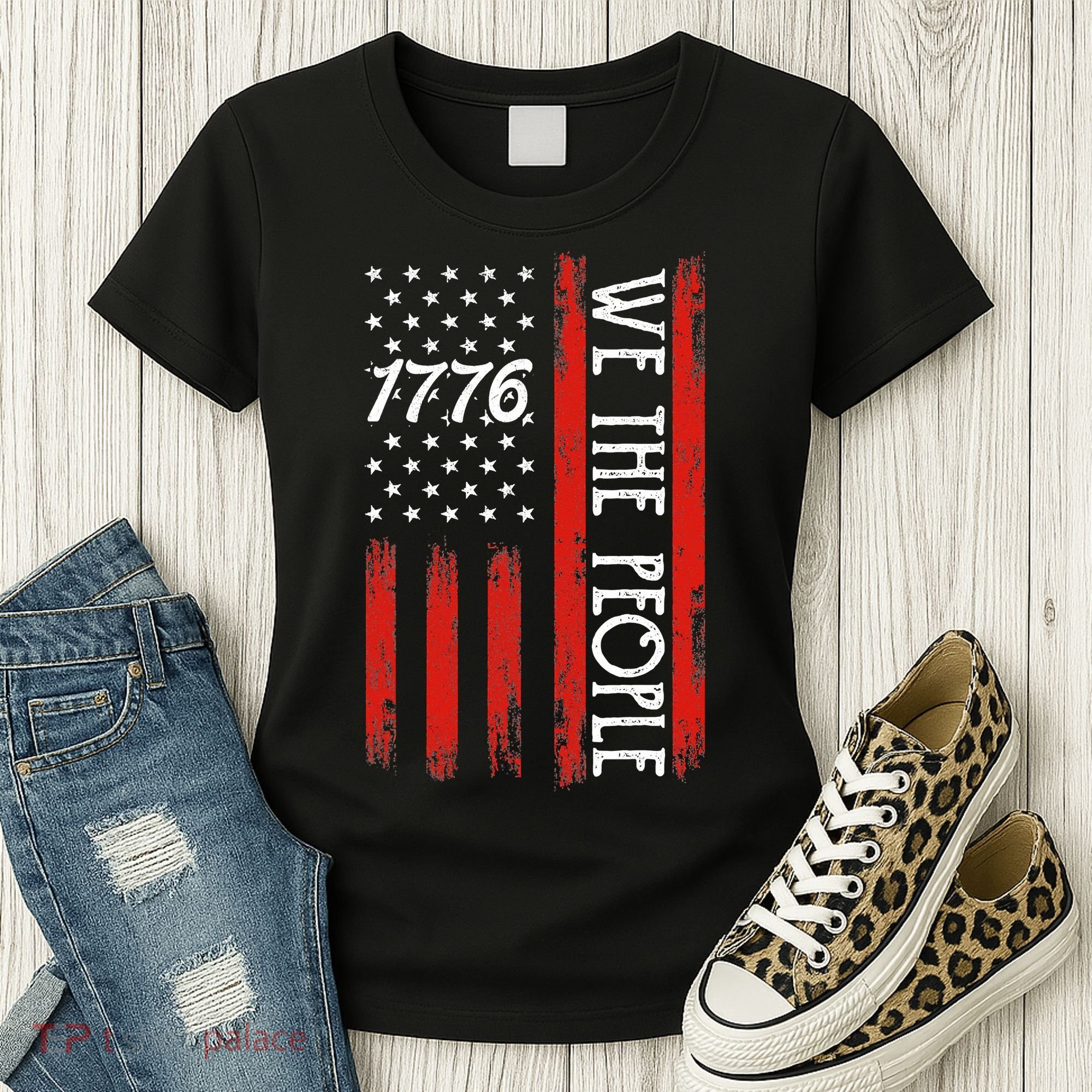 Happy 4th Of July 1776 American Flag Women's T-Shirt