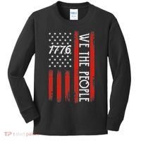 Happy 4th Of July 1776 American Flag Kids Long Sleeve Shirt thumb 0