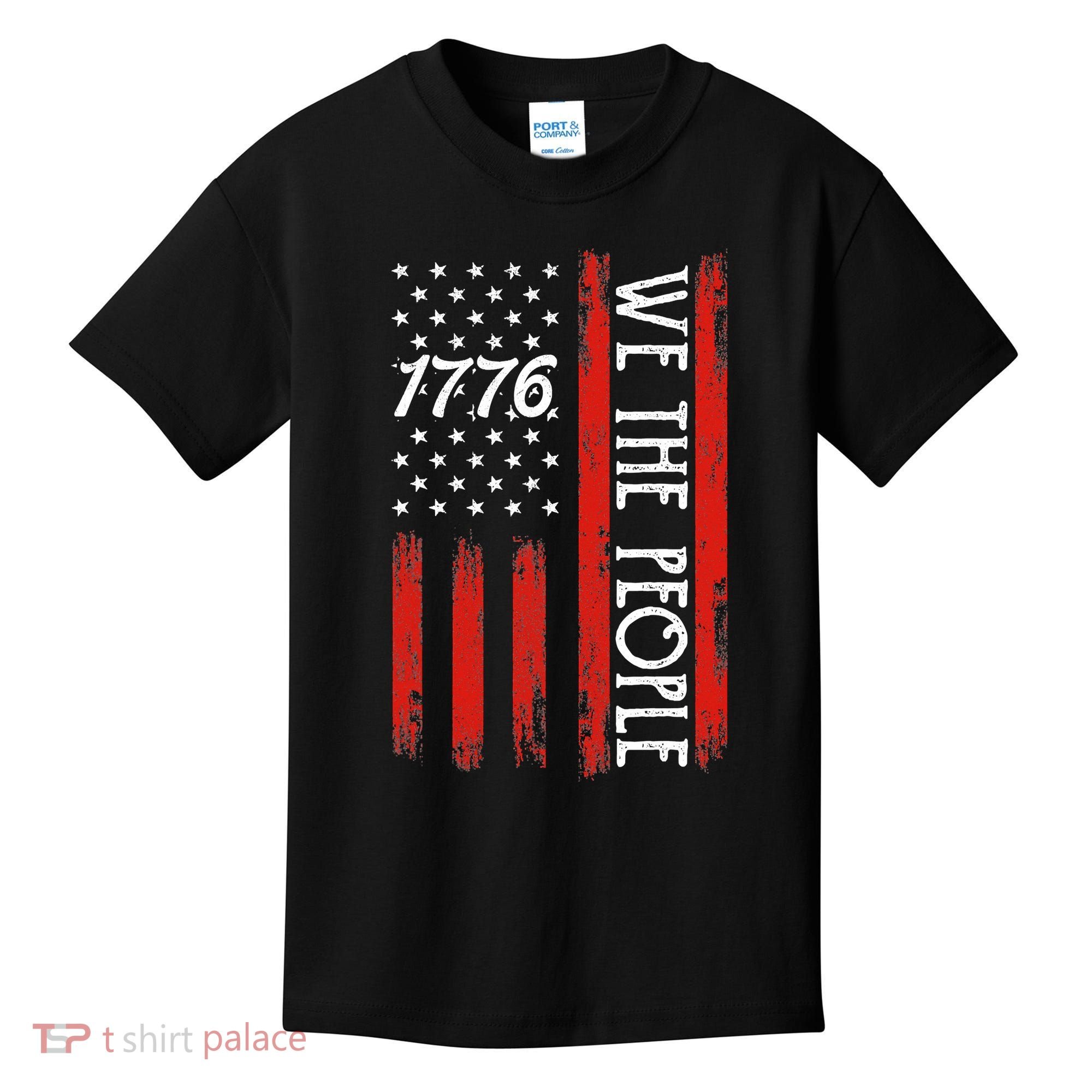 Happy 4th Of July 1776 American Flag Kids T-Shirt
