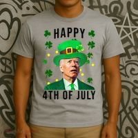 Happy 4th Of July Joe Biden St Patrick's Day Funny T-Shirt thumb 3