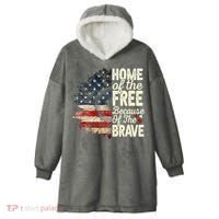 Happy 4th Of July Sunflower Hooded Wearable Blanket thumb 0
