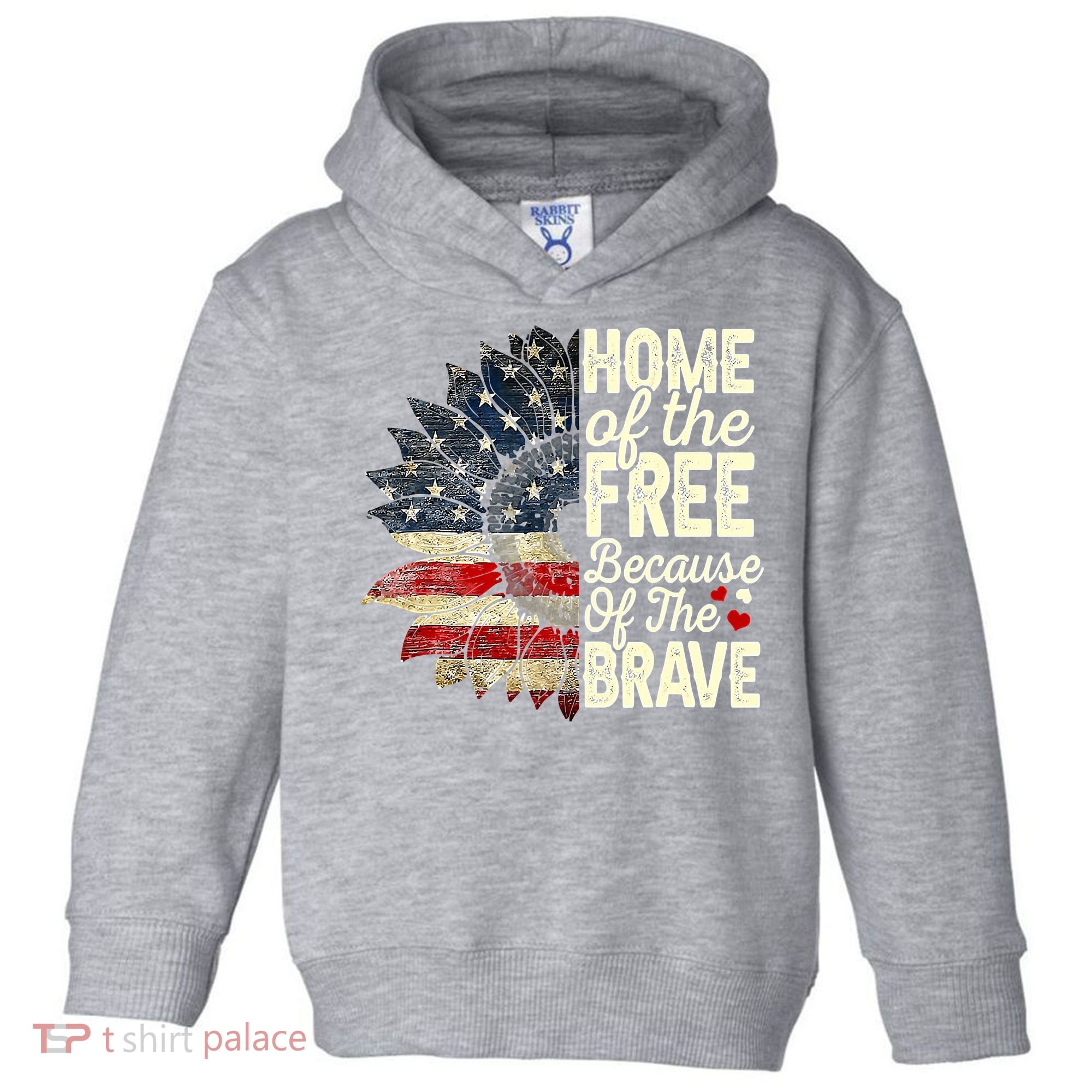 Happy 4th Of July Sunflower Toddler Hoodie