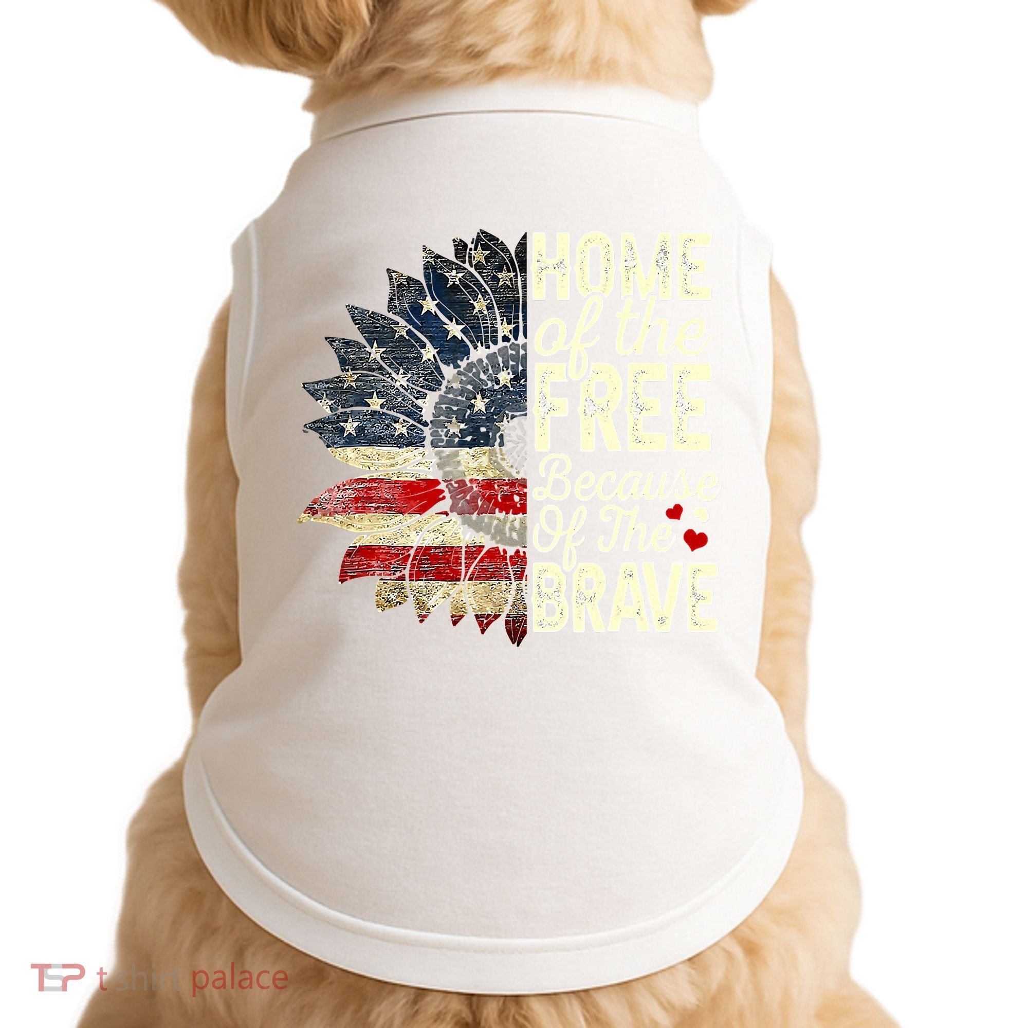 Happy 4th Of July Sunflower Doggie Tank