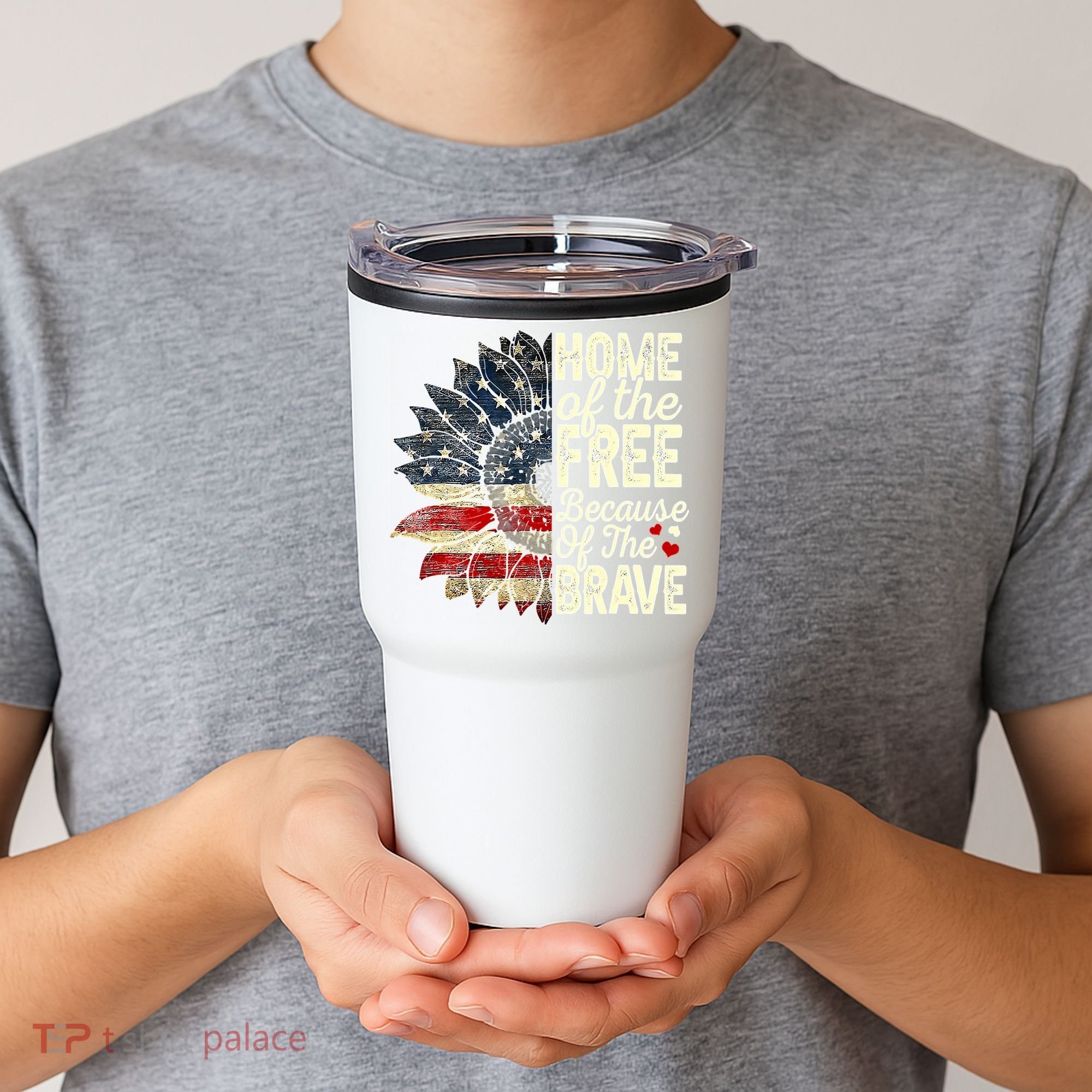 Happy 4th Of July Sunflower Tumbler