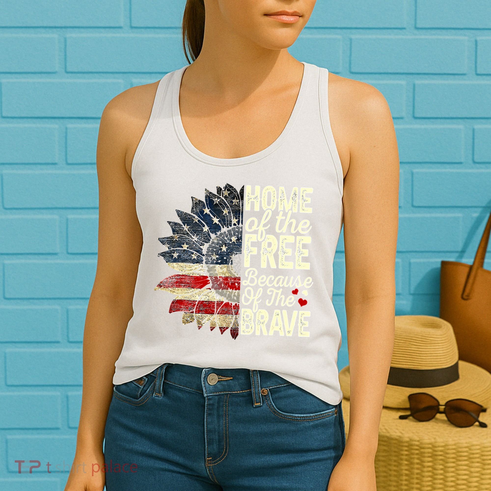 Happy 4th Of July Sunflower Women's Tank Top