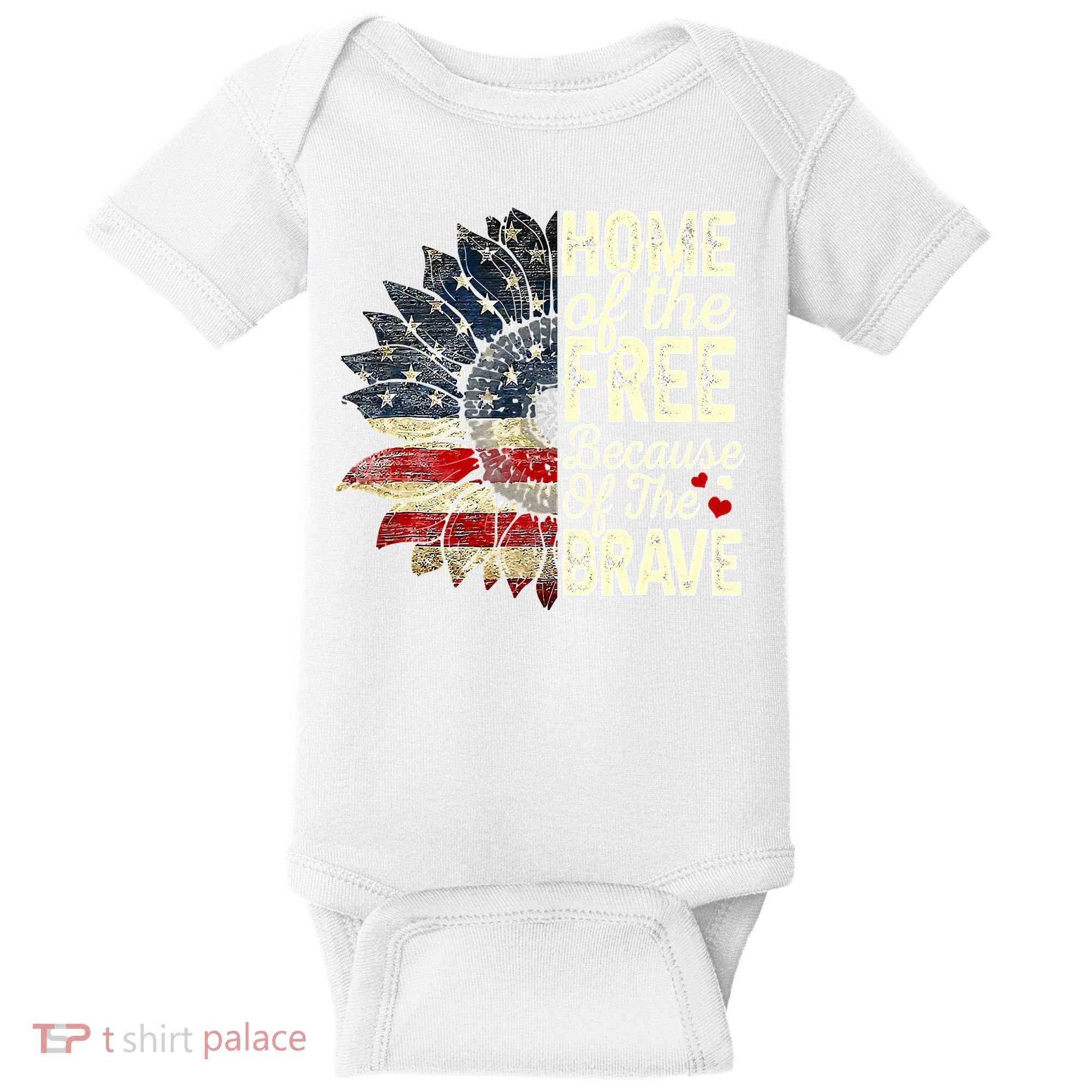Happy 4th Of July Sunflower Baby Bodysuit