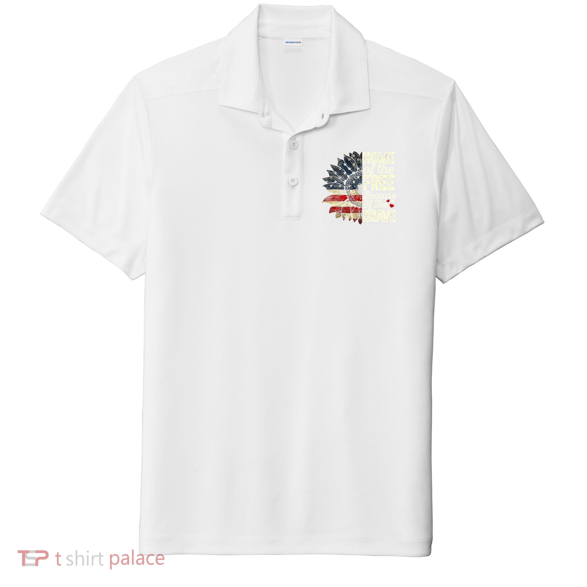 Happy 4th Of July Sunflower Sport-Tek Posi-UV Pro Polo