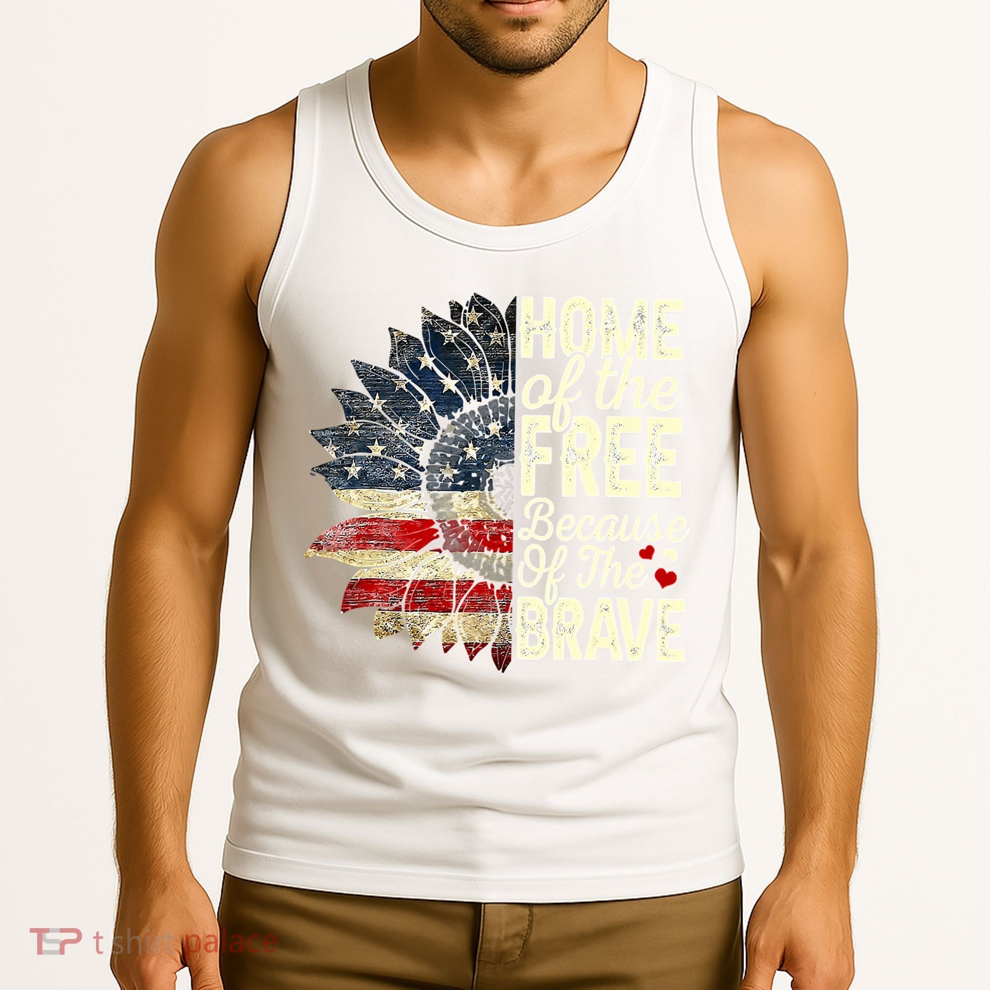 Happy 4th Of July Sunflower Tank Top