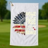 Happy 4th Of July Sunflower Golf Towel thumb 1