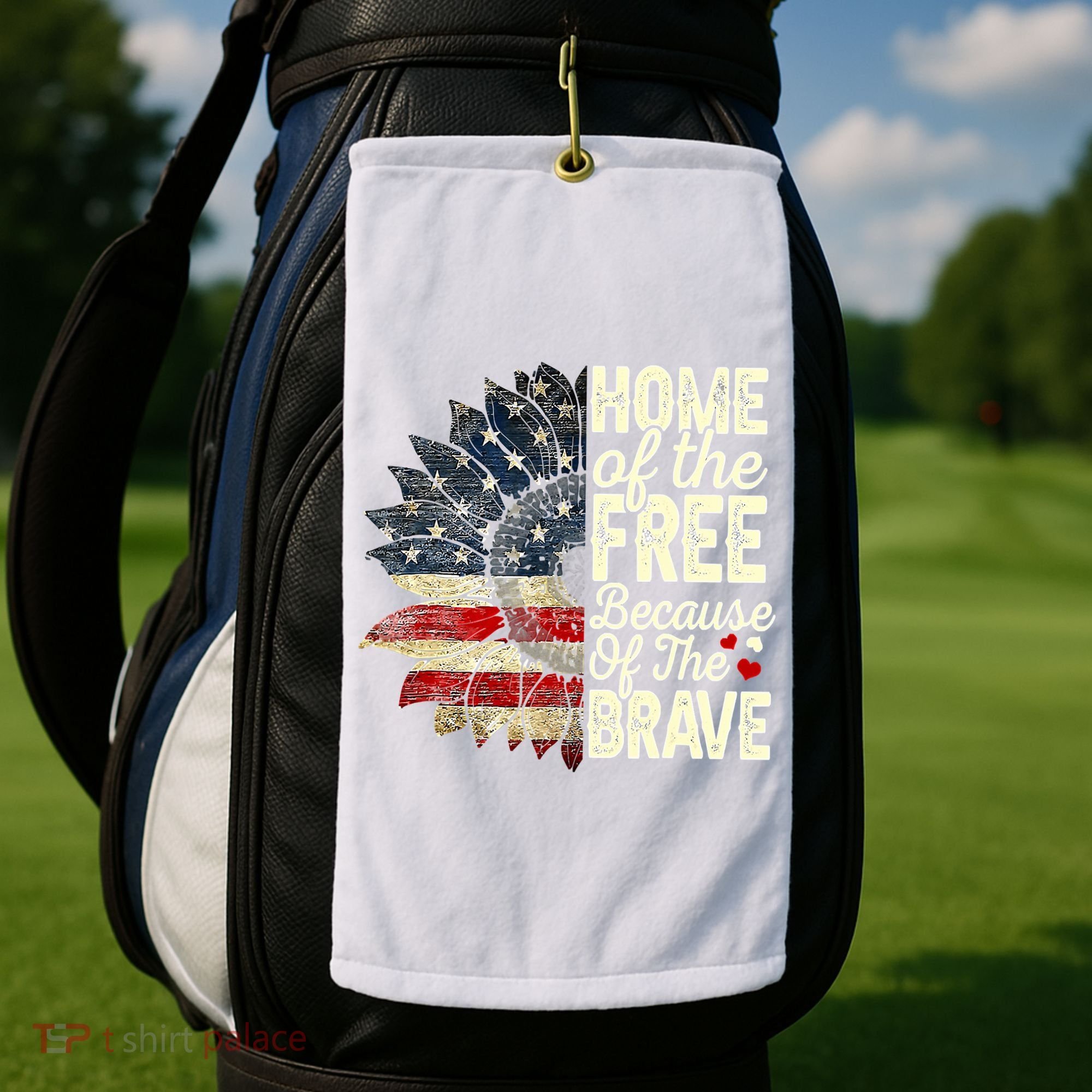 Happy 4th Of July Sunflower Golf Towel