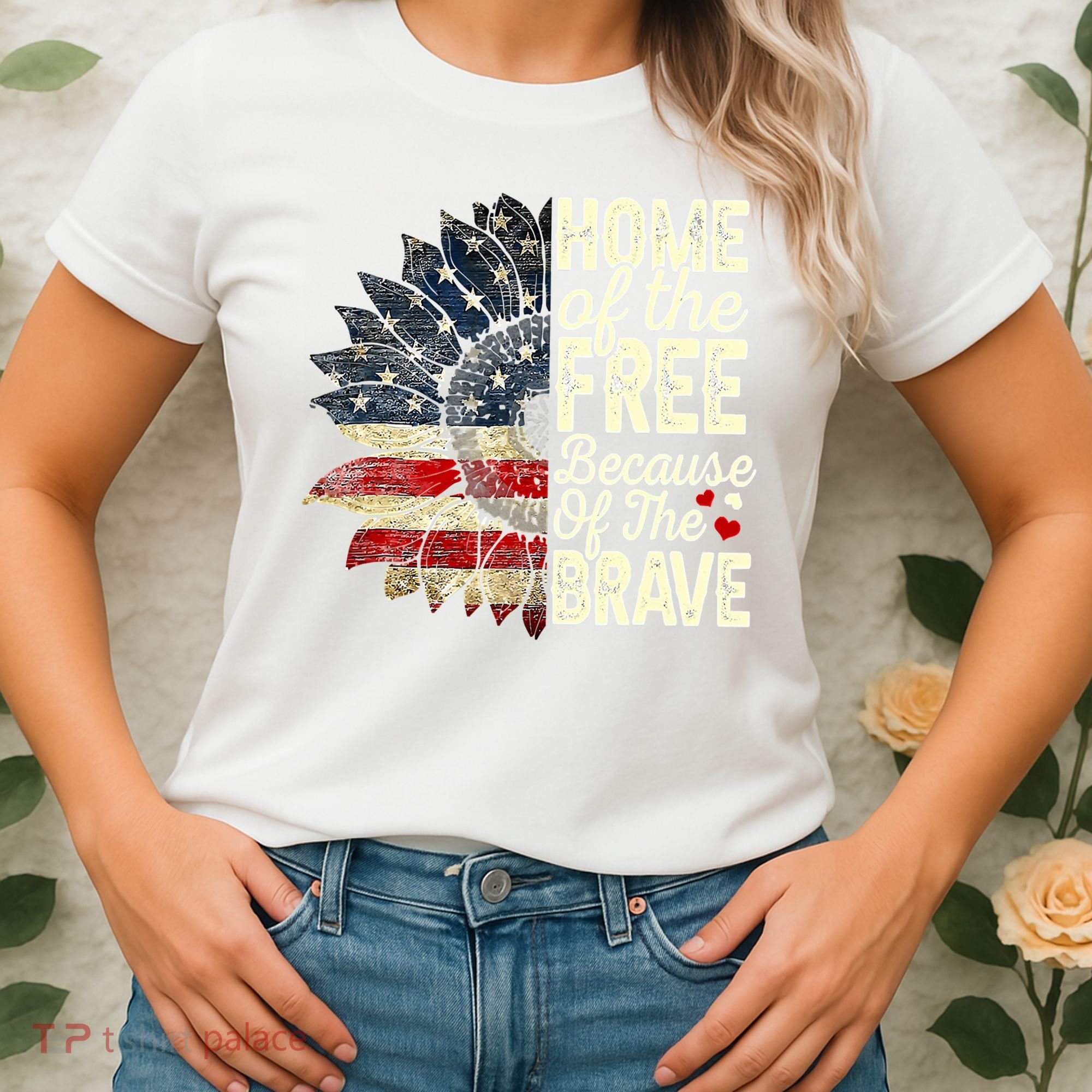 Happy 4th Of July Sunflower Women's T-Shirt