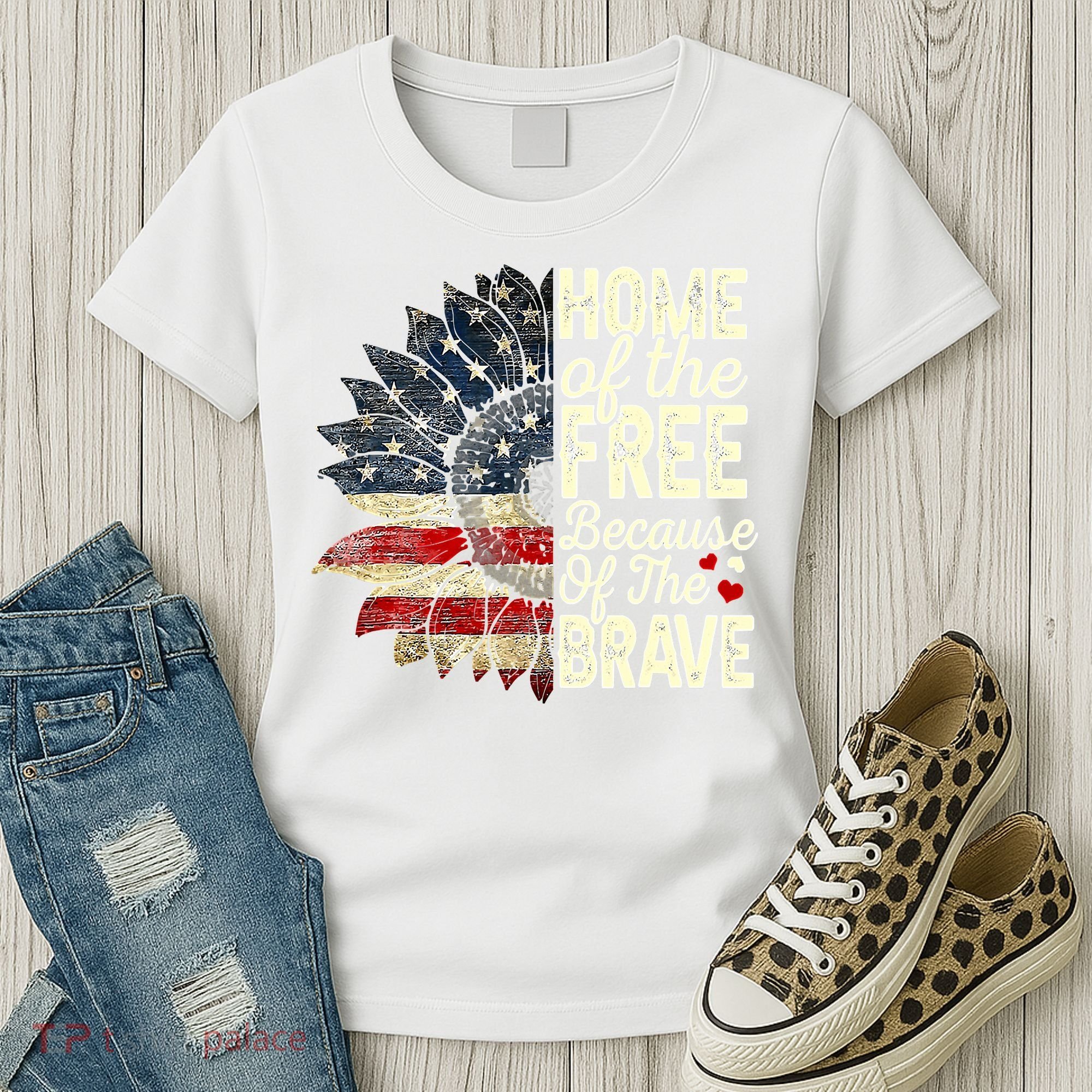 Happy 4th Of July Sunflower Women's T-Shirt