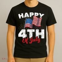 Happy 4th Of July Patriotic American US Flag 4th Of July T-Shirt thumb 3